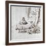 The Holy Family, Pen and Ink Drawing-Rembrandt van Rijn-Framed Giclee Print