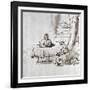 The Holy Family, Pen and Ink Drawing-Rembrandt van Rijn-Framed Giclee Print