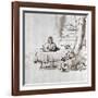 The Holy Family, Pen and Ink Drawing-Rembrandt van Rijn-Framed Giclee Print