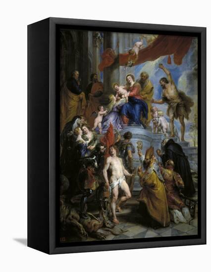 The Holy Family surrounded by Saints, ca. 1630-Peter Paul Rubens-Framed Stretched Canvas