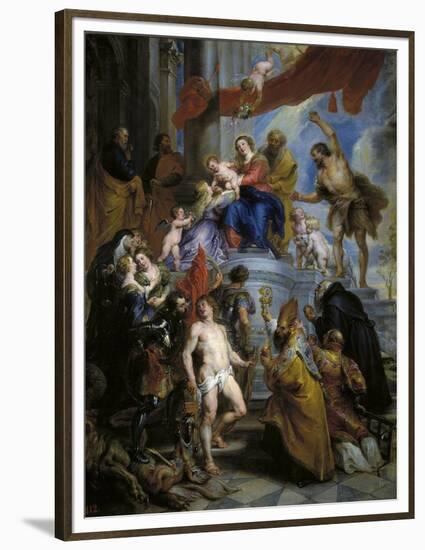 The Holy Family surrounded by Saints, ca. 1630-Peter Paul Rubens-Framed Premium Giclee Print