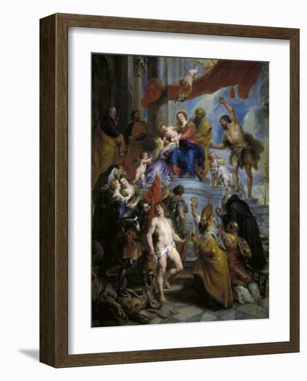 The Holy Family surrounded by Saints, ca. 1630-Peter Paul Rubens-Framed Giclee Print