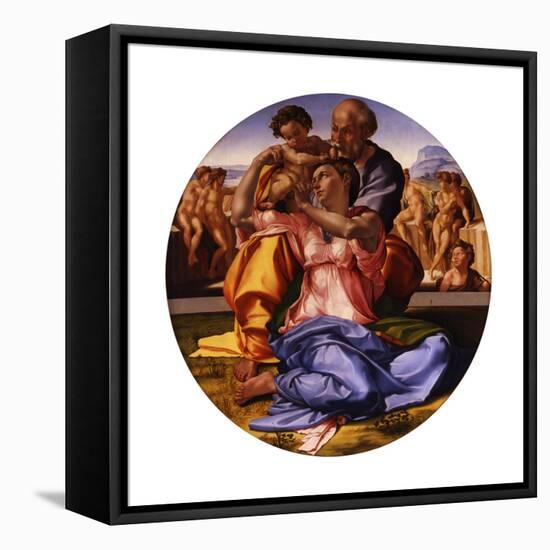 The Holy Family (The Doni Tond)-Michelangelo Buonarroti-Framed Stretched Canvas