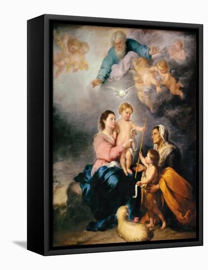 The Holy Family (The Virgin of Sevill)-Bartolomé Estebàn Murillo-Framed Stretched Canvas