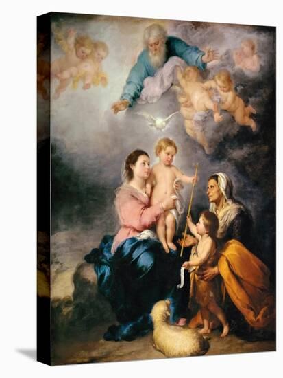 The Holy Family (The Virgin of Sevill)-Bartolomé Estebàn Murillo-Stretched Canvas