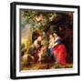 The Holy Family under an Apple Tree, C.1632 (Oil on Panel)-Peter Paul Rubens-Framed Giclee Print