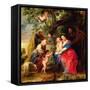 The Holy Family under an Apple Tree, C.1632 (Oil on Panel)-Peter Paul Rubens-Framed Stretched Canvas
