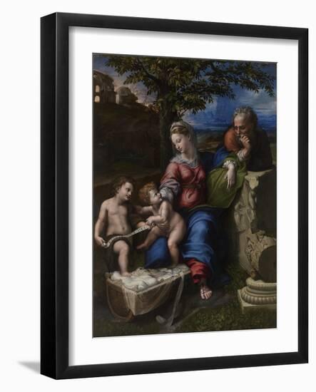 The Holy Family under an Oak Tree, Ca 1518-Raphael-Framed Giclee Print