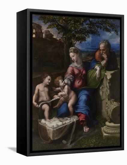 The Holy Family under an Oak Tree, Ca 1518-Raphael-Framed Stretched Canvas