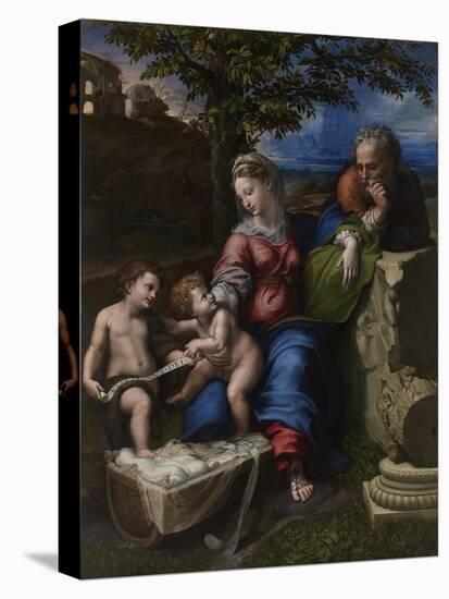 The Holy Family under an Oak Tree, Ca 1518-Raphael-Stretched Canvas