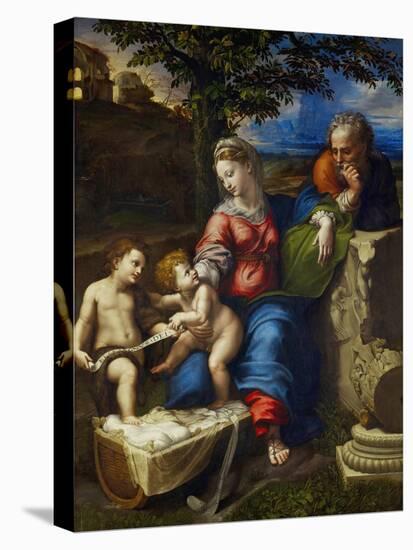 The Holy Family Under an Oak Tree-Raphael-Stretched Canvas