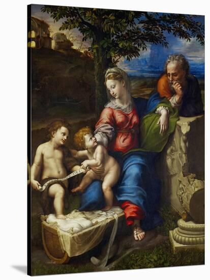 The Holy Family Under an Oak Tree-Raphael-Stretched Canvas