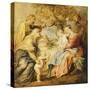 The Holy Family Visited by Saints Elizabeth, Zacharias and the Infant Saint John the Baptist-Peter Paul Rubens-Stretched Canvas