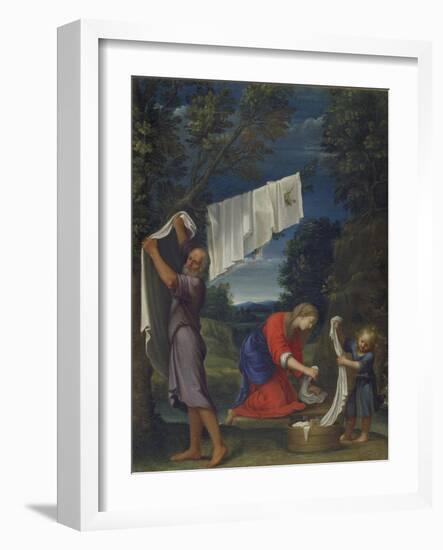 The Holy Family Washing Clothes-Lucio Massari-Framed Giclee Print