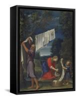 The Holy Family Washing Clothes-Lucio Massari-Framed Stretched Canvas