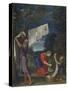 The Holy Family Washing Clothes-Lucio Massari-Stretched Canvas