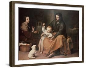 The Holy Family with a Bird-Bartolome Esteban Murillo-Framed Giclee Print