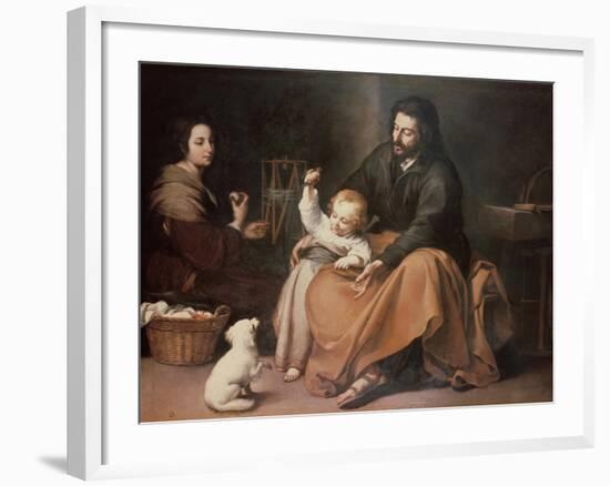 The Holy Family with a Bird-Bartolome Esteban Murillo-Framed Giclee Print