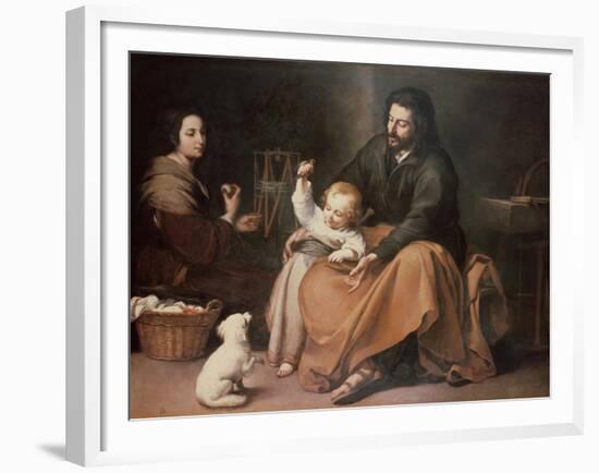 The Holy Family with a Bird-Bartolome Esteban Murillo-Framed Giclee Print