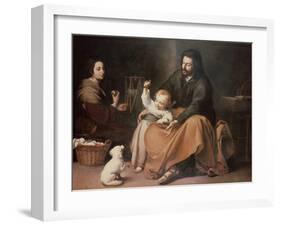 The Holy Family with a Bird-Bartolome Esteban Murillo-Framed Giclee Print