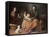 The Holy Family with a Bird-Bartolome Esteban Murillo-Framed Stretched Canvas