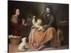 The Holy Family with a Bird-Bartolome Esteban Murillo-Stretched Canvas