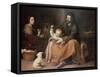 The Holy Family with a Bird-Bartolome Esteban Murillo-Framed Stretched Canvas