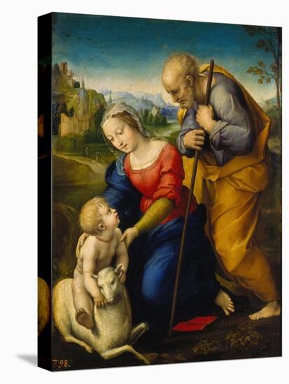 The Holy Family with a Lamb, 1507-Raphael-Stretched Canvas