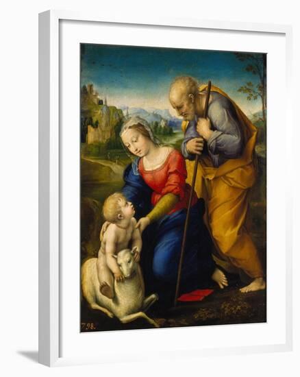 The Holy Family with a Lamb, 1507-Raphael-Framed Giclee Print