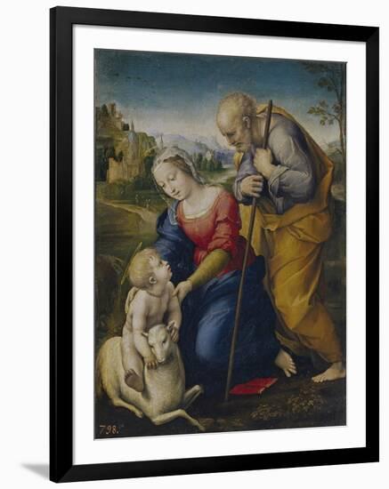 The Holy Family with a Lamb, 1507-Raphael-Framed Giclee Print