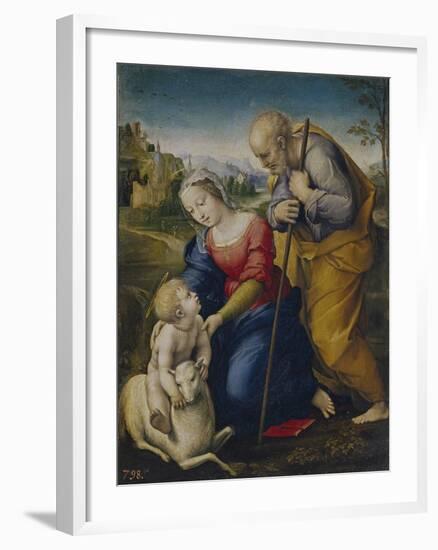 The Holy Family with a Lamb, 1507-Raphael-Framed Giclee Print