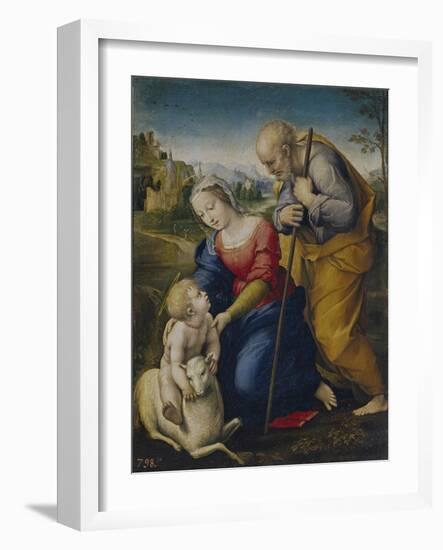 The Holy Family with a Lamb, 1507-Raphael-Framed Giclee Print