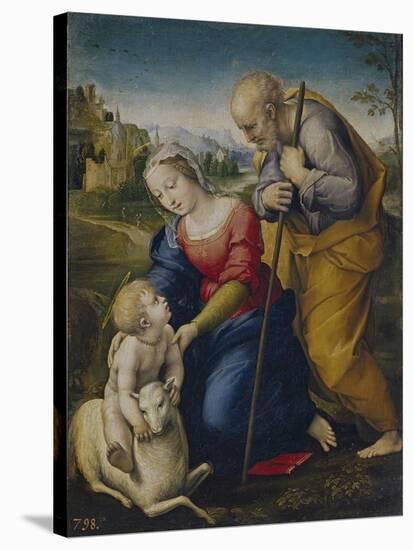 The Holy Family with a Lamb, 1507-Raphael-Stretched Canvas