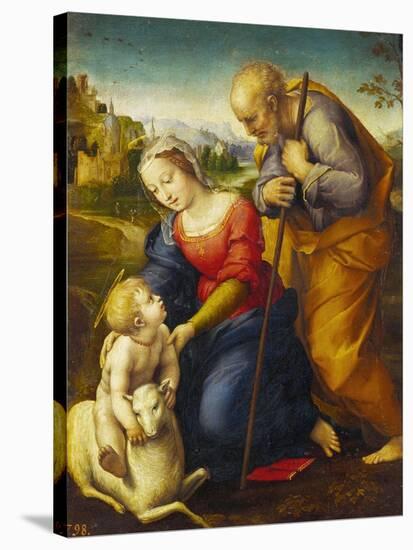 The Holy Family with a Lamb-Raphael-Stretched Canvas