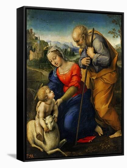 The Holy Family with a Lamb-Raphael-Framed Stretched Canvas