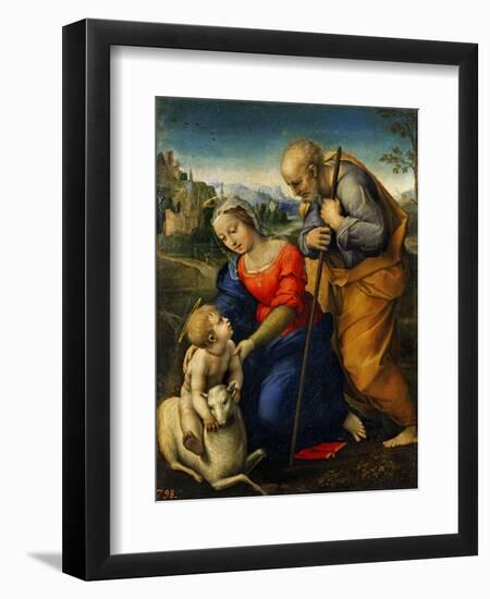 The Holy Family with a Lamb-Raphael-Framed Giclee Print