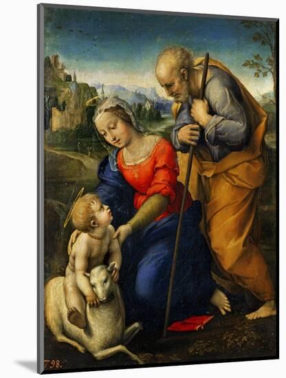 The Holy Family with a Lamb-Raphael-Mounted Giclee Print