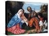 The Holy Family with a Shepherd, C1510-Titian (Tiziano Vecelli)-Stretched Canvas