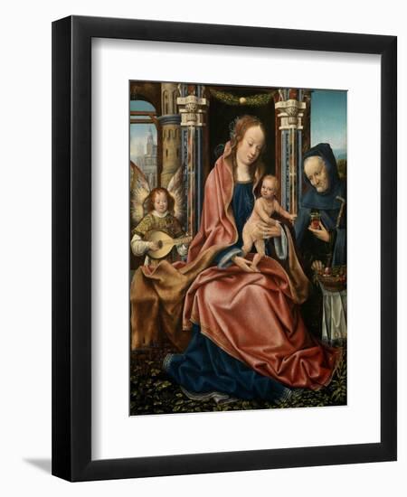 The Holy Family with an Angel Musician, 1510-1520-Maestro De Francfort-Framed Premium Giclee Print