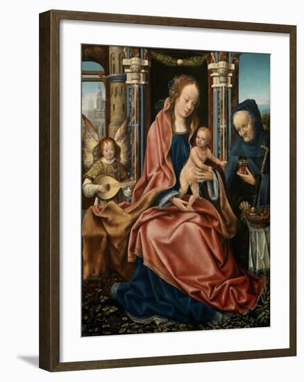 The Holy Family with an Angel Musician, 1510-1520-Maestro De Francfort-Framed Giclee Print