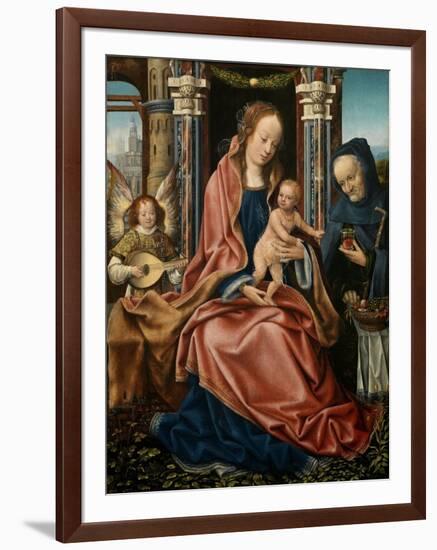 The Holy Family with an Angel Musician, 1510-1520-Maestro De Francfort-Framed Giclee Print