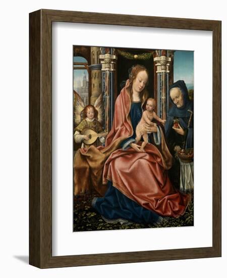 The Holy Family with an Angel Musician, 1510-1520-Maestro De Francfort-Framed Giclee Print