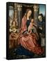 The Holy Family with an Angel Musician, 1510-1520-Maestro De Francfort-Framed Stretched Canvas