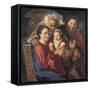 The Holy Family with an Angel-Jacob Jordaens-Framed Stretched Canvas