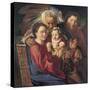 The Holy Family with an Angel-Jacob Jordaens-Stretched Canvas