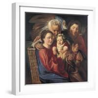 The Holy Family with an Angel-Jacob Jordaens-Framed Giclee Print