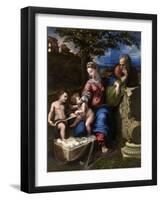 The Holy Family with an Oak Tree, 1518-1520-Raphael-Framed Giclee Print