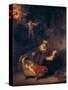 The Holy Family with Angels, 1645-Rembrandt van Rijn-Stretched Canvas