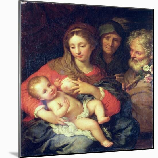 The Holy Family with Elizabeth-Giuseppe Bartolomeo Chiari-Mounted Giclee Print