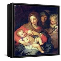 The Holy Family with Elizabeth-Giuseppe Bartolomeo Chiari-Framed Stretched Canvas